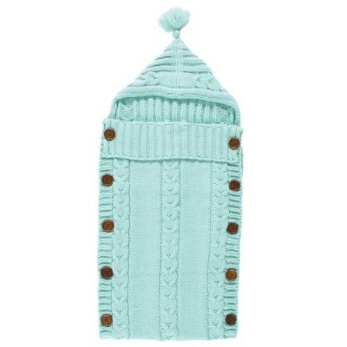 Hudson Baby Unisex Baby Knitted Baby Lounge Stroller Wrap Sack, Mint, One Size