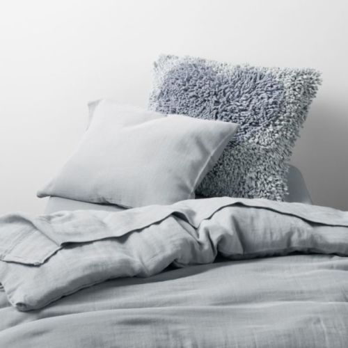 Crate & Kids Supersoft Mist Blue Organic Cotton Gauze Toddler Duvet Cover