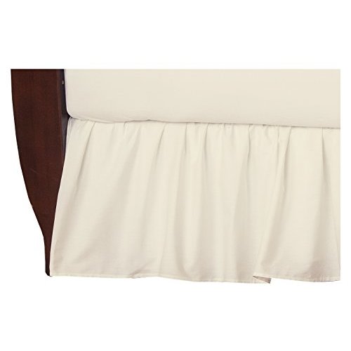 American Baby Company 100% Natural Cotton Percale Ruffled Crib Skirt, Cream, 52"L x 28"W + 13.5"