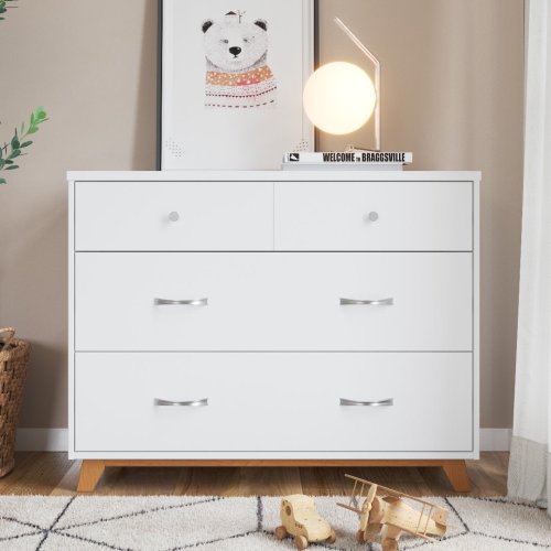 Soho 3 Drawer Dresser, White/Natural | Nursery Dressers | Child Craft