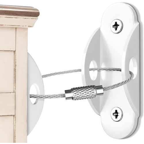 4our Kiddies 6-Pack Anti Tip Furniture Anchor, Wall Strap for Baby Proofing | Wall Anchors for Baby/Earthquake Safety. Fits Most Furniture. Easy install, Includes Screws & Anchors. Prevents Tip-Over.