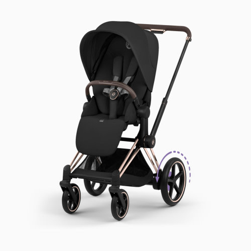 Cybex e-PRIAM Stroller - Matte Black Frame/Cozy Beige Lux Seat