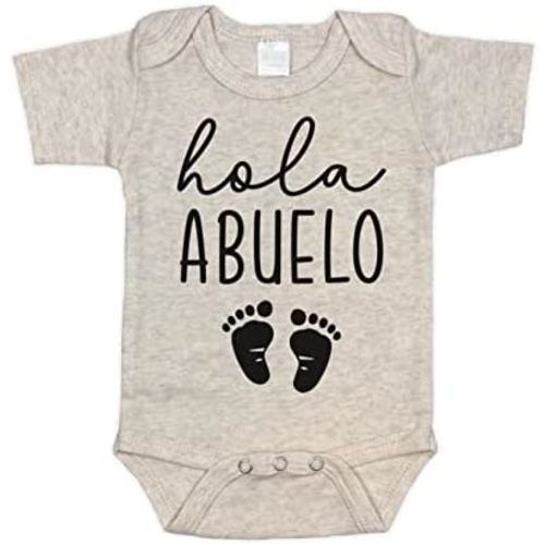 Hola Abuelo Pregnancy Announcement Infant Bodysuit for Spanish Grandpa | Abuelito Gift