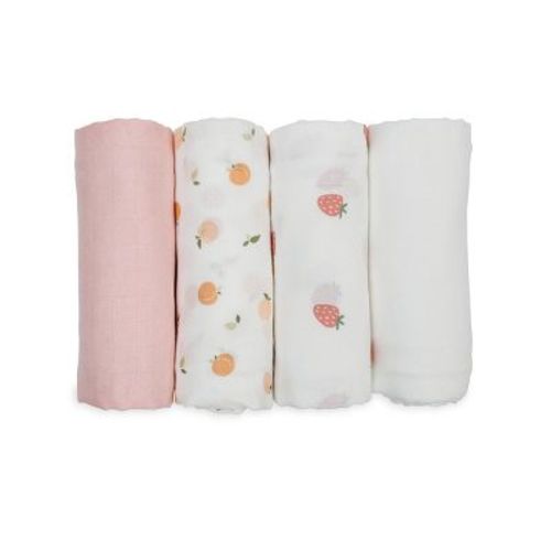 Bamboo Swaddle 4 Pack Berry & Peaches
