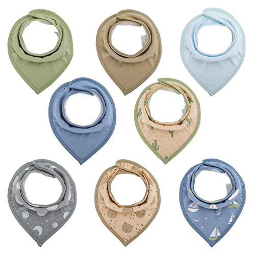 Bizzee baby Bandana Drool Bibs Drool Bibs 100% Cotton for Unisex Boys Girls Multiple Colors Baby Bib Set for Teething