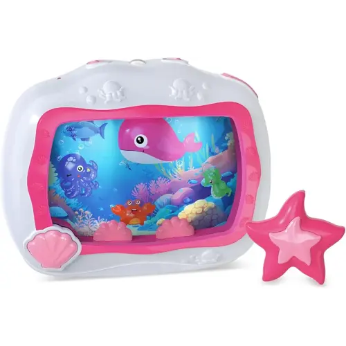 Baby Sleep Soother Musical Toy, Sound Machine with Light & Soothing Sounds, Infant Crib Mobile Hanging & Car Travel Toy, Sensory Dream Soother for Newborns 0-3 Years, Pink