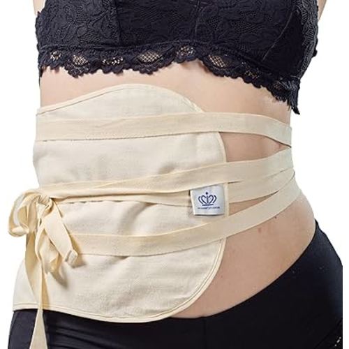 QUEEN OF THE THRONES 100% Organic Cotton Flannel & Naturopathic Doctor Designed with Strap for Castor Oil Pack - Reusable, Comfort Sleep Fit, Soft Ties (Castor Oil sold separately)