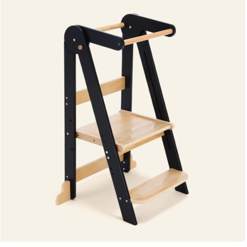 HARPPA Nordi | Foldable Toddler Tower – Compact Montessori-Inspired Standing Tower for Ages 2–6, Wooden Convertible Tower for Kitchen, Bathroom & More
