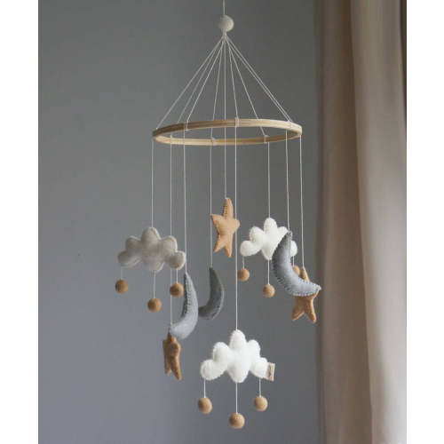 Gamcha Mobile - Star/Moon/Cloud, Beige