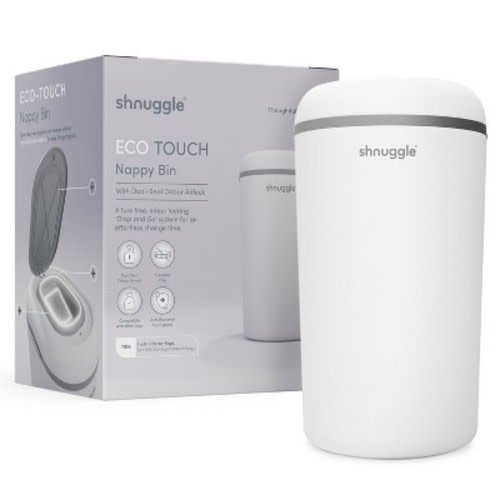 Shnuggle Eco-Touch Nappy Bin Diaper Pail White