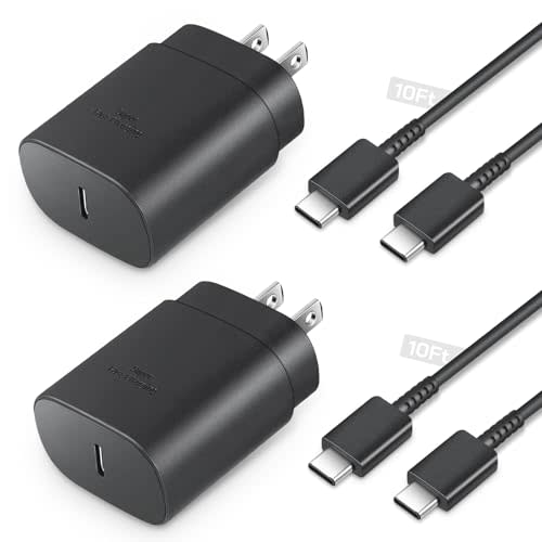 25W Long Type C Charger Fast Charging 10 ft USB C Fast Charger | for Galaxy S26/S25 Ultra/S25/S25+/S24 Ultra/S24/S24+/S23/S22 Ultra with Android Chargers Cord 10 Foot