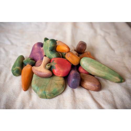Wood play food - vegetable toy Big set - 20pcs. Wooden vegetables. Waldorf toys. Montessori materials. Children cooking set.