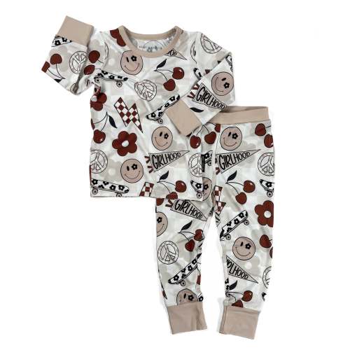 BAMBOO 2 PIECE PAJAMA SET - GIRLHOOD – REMI + RAE CO.