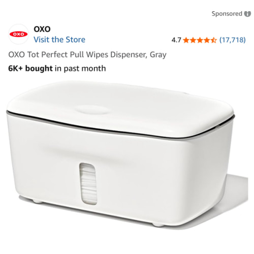 OXO Tot Perfect Pull Wipes Dispenser, Gray