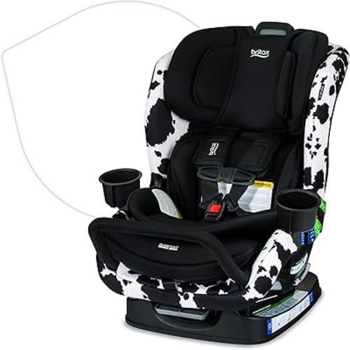 Britax Poplar S Convertible Car Seat, Slim 17” Design — Cowmooflage | 2-in-1 Car Seat, Extended Rear Facing, Slim Car Seat, Easy Installation With ClickTight, Anti-Rebound Bar, SafeWash Fabrics