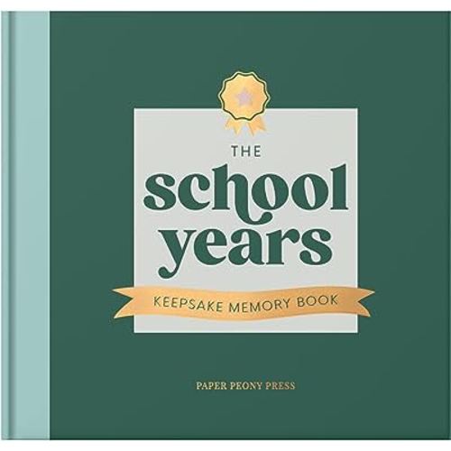 The School Memory Book: A Timeless School Years Memory Book for Preschool - 12th Grade Memories, Keepsakes and Cherished Moments (Storage Pocket Included)