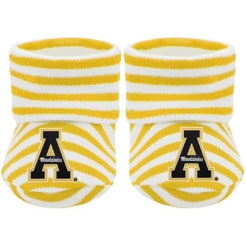 Creative Knitwear College Baby Striped Bootie Sock - Team Logo, Multiple Colors, Unisex (Newborn - 6 Months)