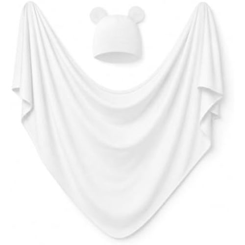 Unisex Baby Swaddle Wrap with Hat Set for 0-3 Months