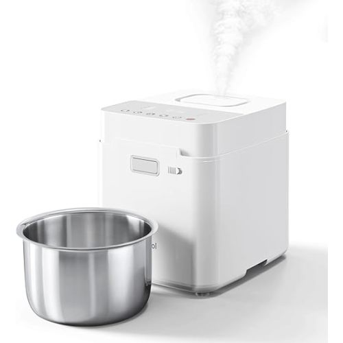 Mifasol Stainless Steel Warm Mist Humidifier, 3.3L/0.87Gal Steam Humidifier Large Room up to 800 sq ft, Easy to Clean Humidifiers for Bedroom Baby Nursery Home Office, White