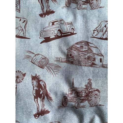 LONG SLEEVE FARM PRINT PEARL SNAP- ONESIE (SNAP04) – Frost Ranch Wear