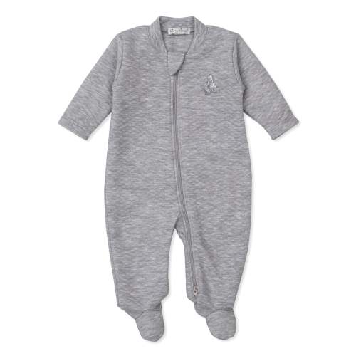 Giraffe Grace Grey Jacquard Zip Footie