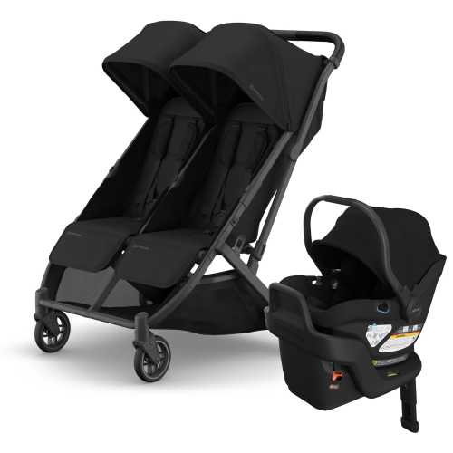 UPPAbaby Minu Duo Compact Double Stroller + Aria V2 Travel System Bundle - James