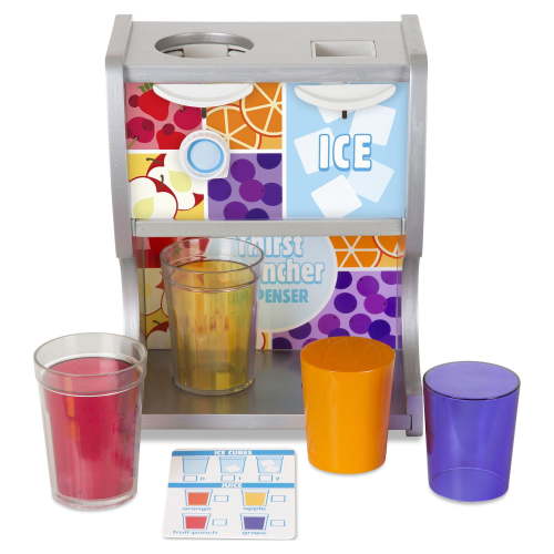 Free Shipping! Melissa & Doug Wooden Drink Dispenser with Cups, Ice Cubes, Juice Inserts – FSC Certified