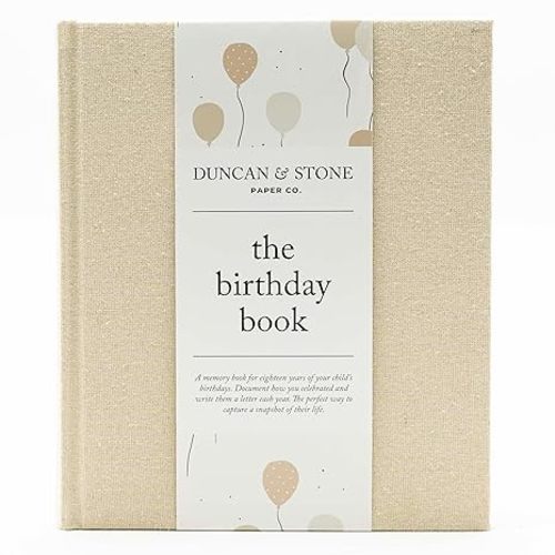 Birthday Memory Book- Elegant Birthday Journal - Baby Journal to Record Milestones, Photos, Letters & More - Baby Memory Gift for Parents(80 Pages)