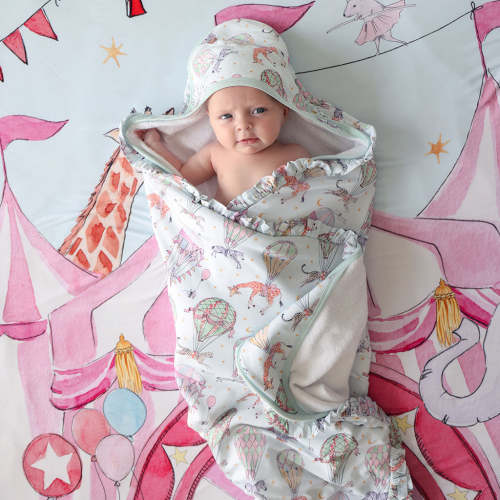 Circus Blue Girls Hooded Towel | Seraphina