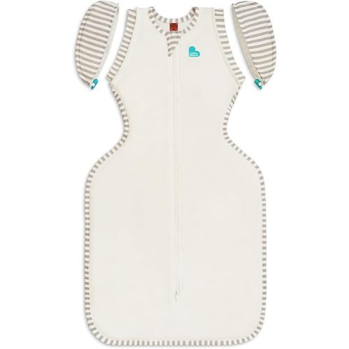 Love to Dream Transition Bag Organic 1.0 TOG, Cream, Large, 19-24 lbs., Patented Zip-Off Wings, Gently Help Baby Safely Transition from Being swaddled to arms Free Before Rolling Over