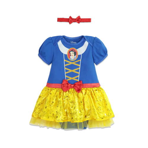Disney Princess Snow White Newborn Baby Girls Dress and Headband Newborn to Infant