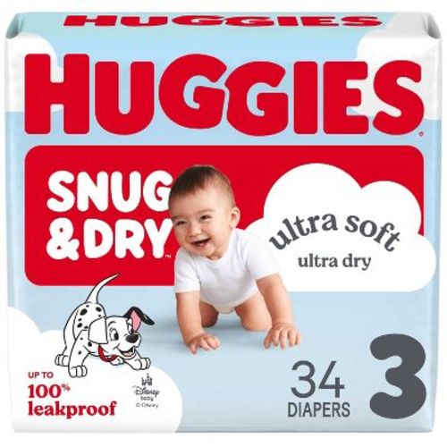 Huggies Snug & Dry Ultra Soft Diapers - Size 3 - 34ct