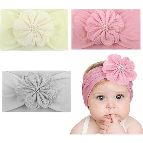 Amazon.com: Baby Girl Headbands with Bows Elastics Nylon Hairbands Head Wraps Hair Bow Hair Accessories for Baby Girls Newborn Infant Toddlers Kids : Baby