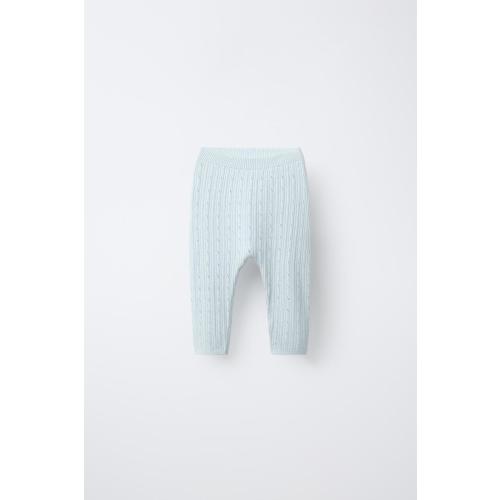 RIBBED CUT-OUT PANTS - Light blue | ZARA United States