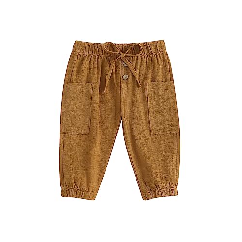 Toddler Baby Boy Girl Cotton Joggers Pants Hippie Harem Pants Cargo Infant Sweatpants Sweat Long Pants Fall Clothes