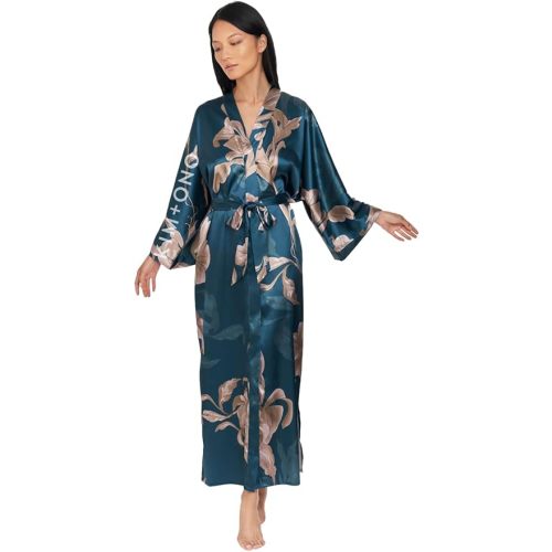 KIM+ONO Satin Long Kimono Robe for Women