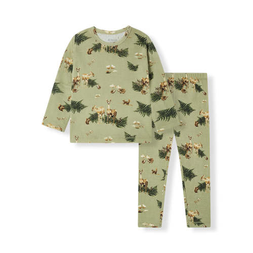 Forest Party Organic Cotton Long Sleeve Two Piece Pajama Set