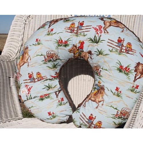 Nursing Pillow Cover - Barn Dandy Cowboy and Brown Minky