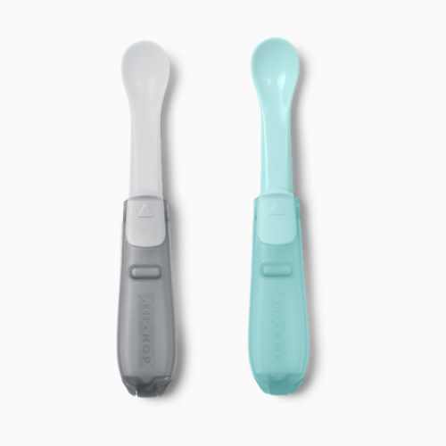 Skip Hop Easy-Fold Travel Spoons - Grey/Soft Teal