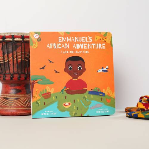 Children’s book, Flap Book, Emmanuel's African Adventure, ages 0-5 years, Interactive Book, 1st Birthday Gift, board book, New Baby Gift