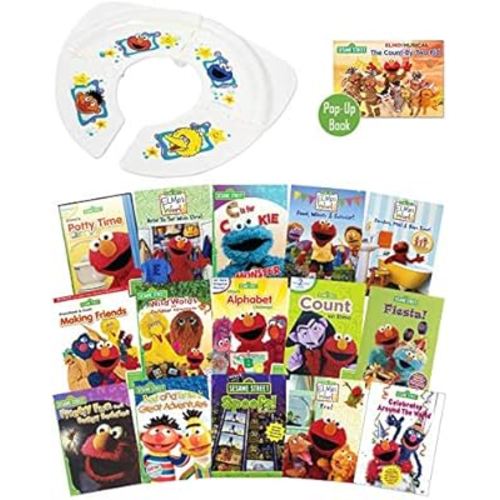 Sesame Street 15-Volume DVD Collection + Bonus Potty & Pop-Up Book: Potty Time/C is for Cookie/Making Friends/Wild Words/Alphabet Challenge/Count on Elmo/Fiesta/Firefly/Bert & Ernie/Spoofs/Pets & More