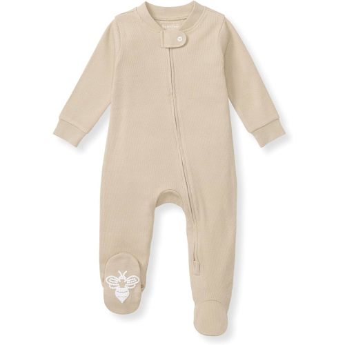 Burt's Bees Baby Boys' Organic Cotton Sleep and Play Footed Pajamas, One-piece Zip Front Romper, Baby Essentials