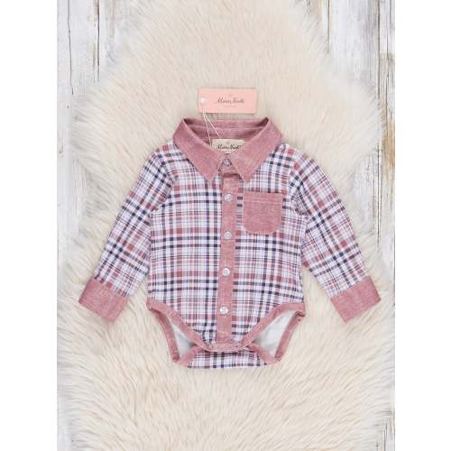 Pocket Button Up Plaid Bubble- Tan