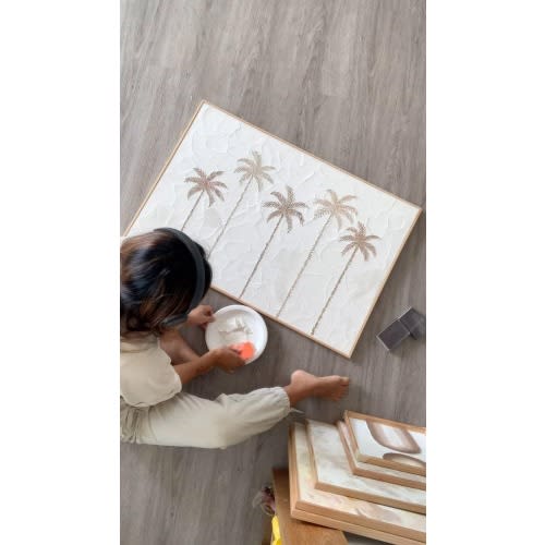 Textured Palm tree Wall Art | Minimalist Art | Wall Decor | Painting | Modern Wall Art | Canvas Plaster Painting | Wall Art | Palm Tree |
