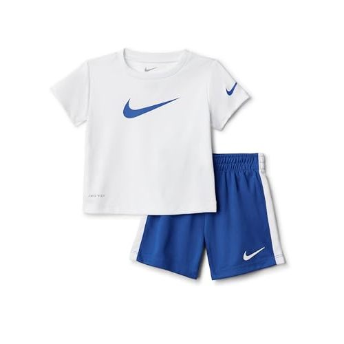 Nike Baby Dri-FIT Swoosh Logo T-Shirt and Mesh Shorts 2-Piece Outfit Set