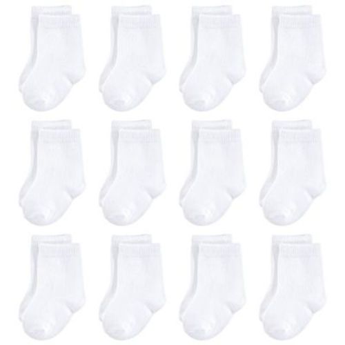 Touched by Nature Baby Unisex Organic Cotton Socks, White 12-Pack, Size: 0-6 months