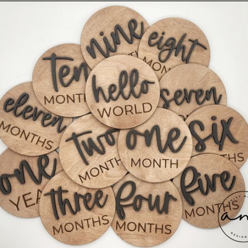 Baby Monthly Milestone Markers - Cherry/Black
