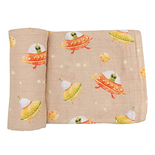 immispace - Ultra Soft Swaddle Blanket | Muslin Blankets for Girls & Boys | Newborns & Infants Gifts | 30% Organic Cotton + 70% Rayon | Large 47" x 47" | Machine Washable (Alien)
