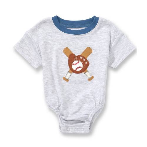 Mud Pie Baby Boys Short Sleeve Baseball Tee Bodysuit