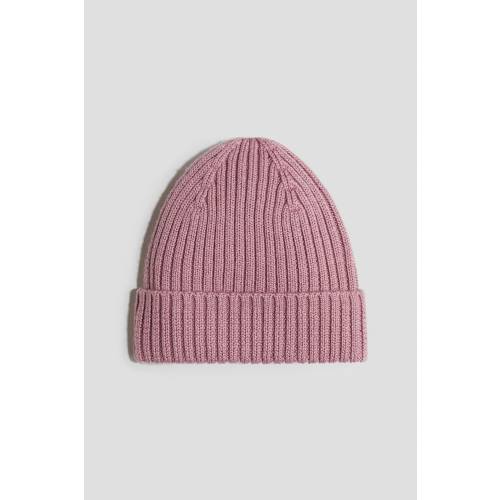 Pink Merino wool beanie for kids | H&M US 0-2M